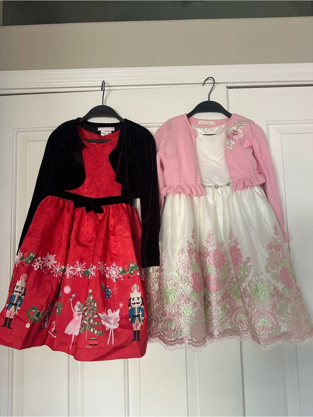Two Dresses, Holiday themed and Party Dress, both come with detachable jacket